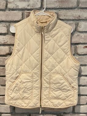 J. Crew Quilted Puffer Vest in Light Cream